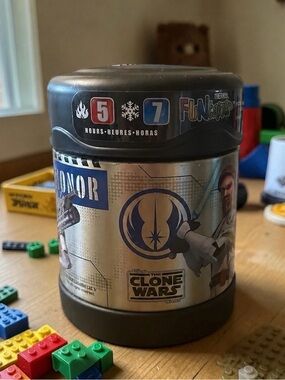 Star Wars The Clone Wars Thermos FUNtainer 10oz Food Jar Obi-Wan Discontinued